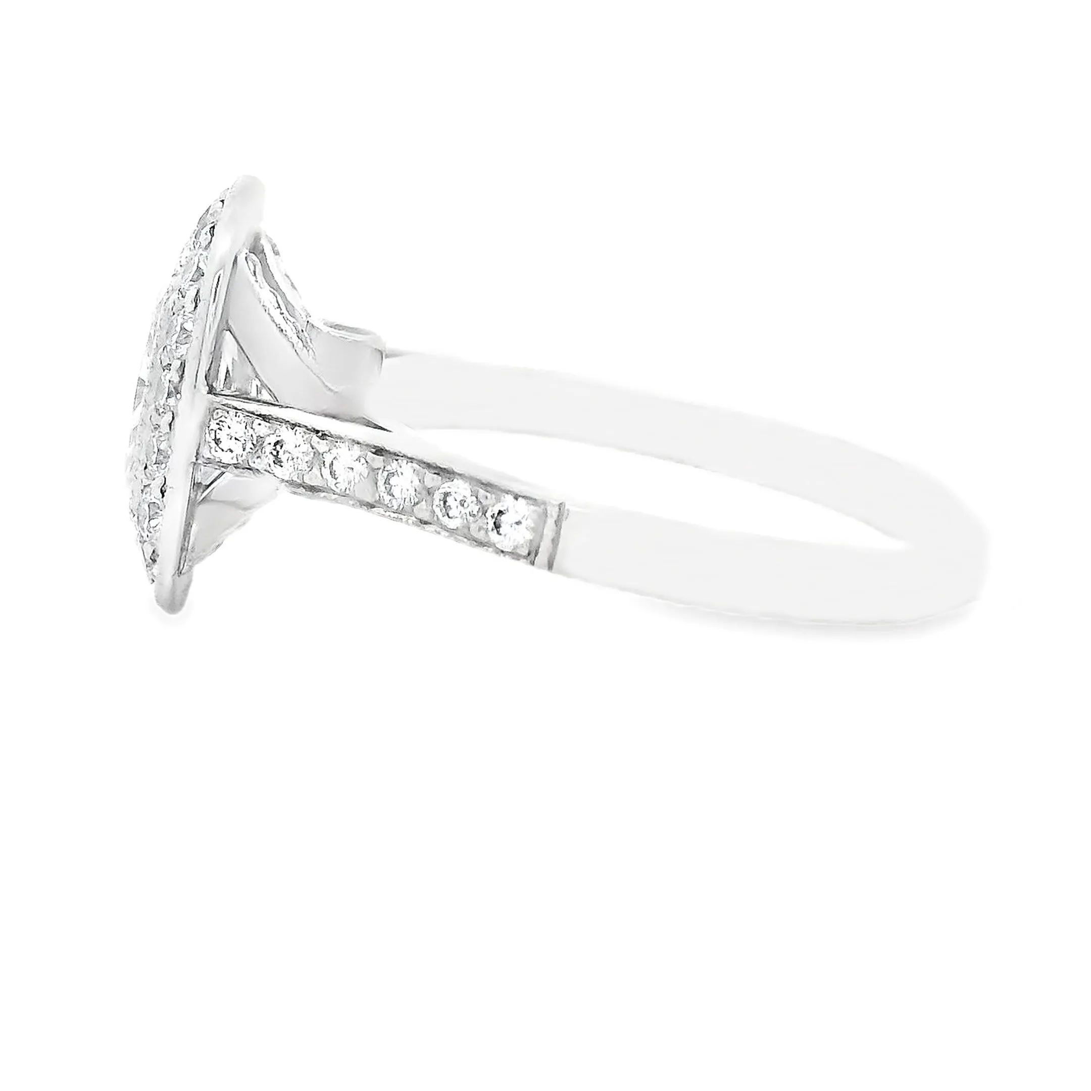 1.76ct Platinum Cushion Cut Halo Engagement Ring