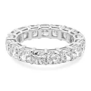 18 Karat White Gold Cushion Cut Diamond Eternity Band