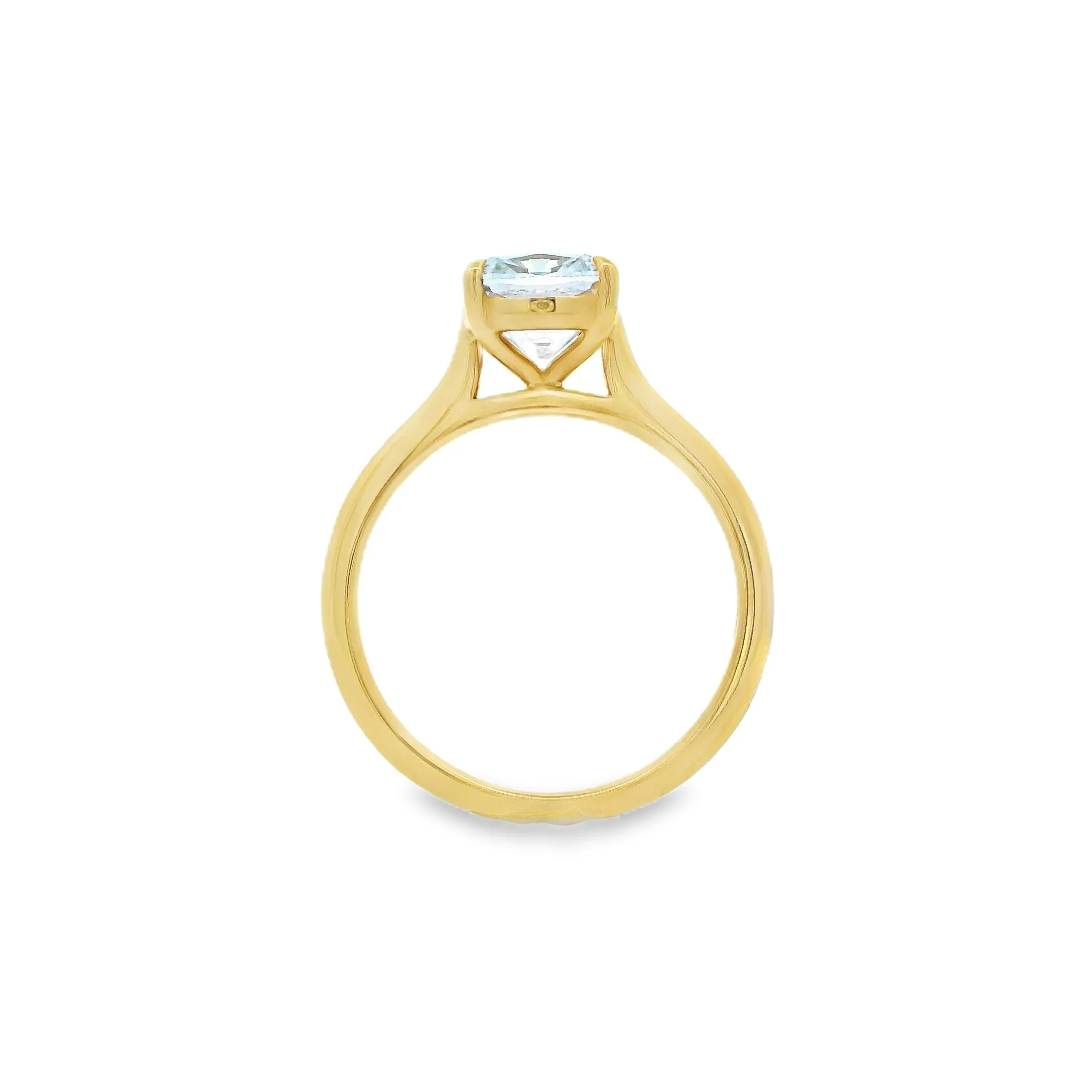 18ct Yellow Gold 2.05ct Cushion Cut Lab Grown Diamond Solitaire Ring