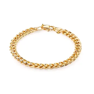 18K Gold Plated Miami Cuban Link Bracelet 6mm Thick
