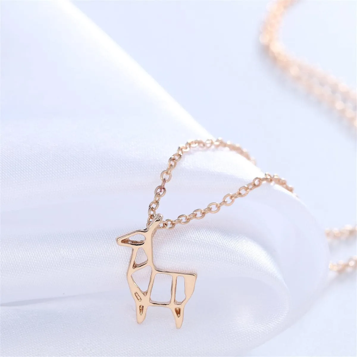 18K Gold-Plated Open Goat Pendant Necklace