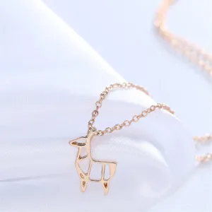 18K Gold-Plated Open Goat Pendant Necklace