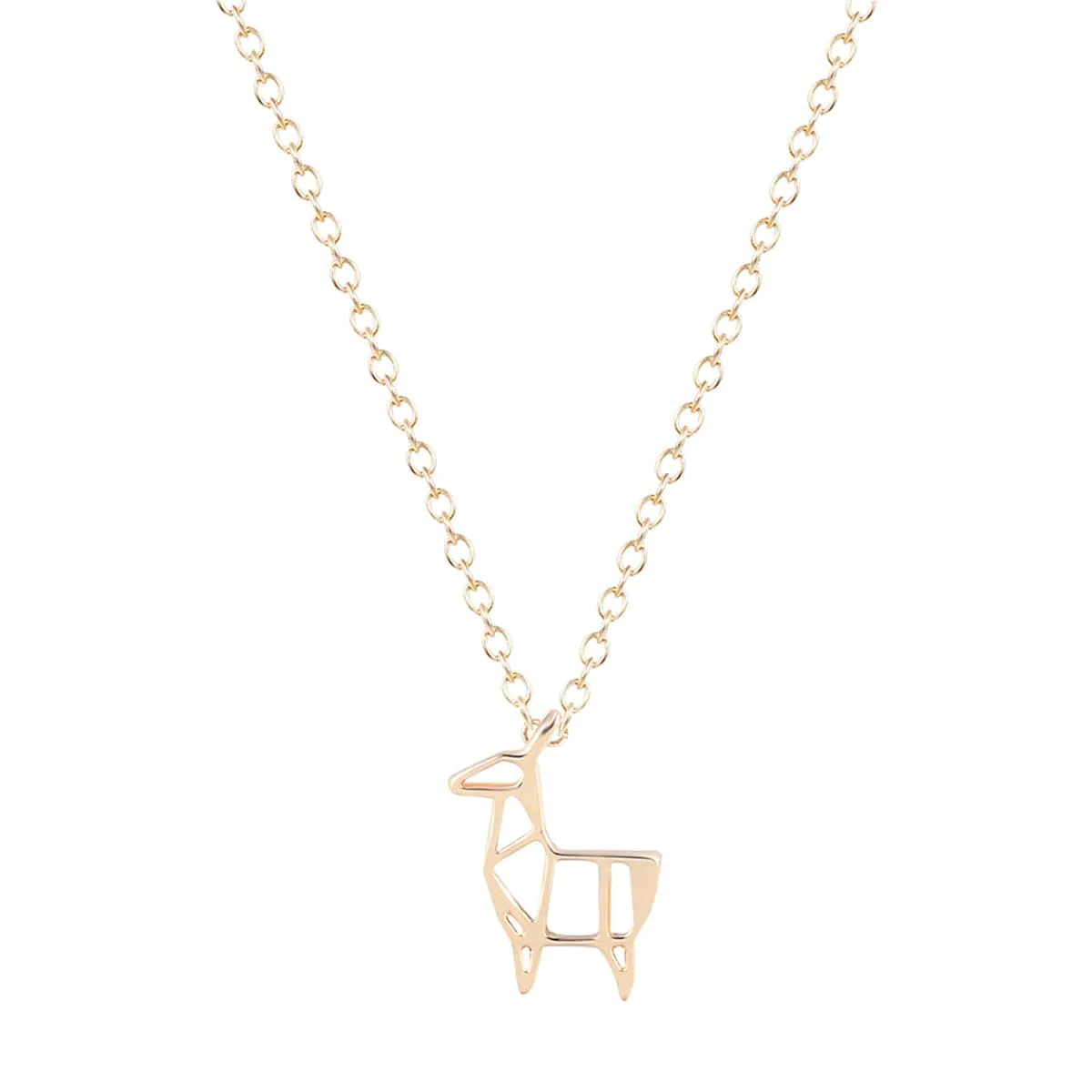 18K Gold-Plated Open Goat Pendant Necklace