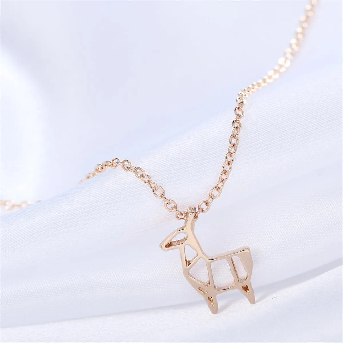 18K Gold-Plated Open Goat Pendant Necklace