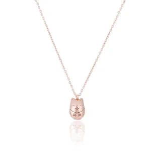 18K Rose Gold-Plated Cute Kitty Pendant Necklace