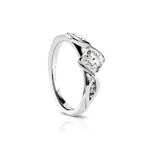 18K White Gold R601-1D Engagement Ring