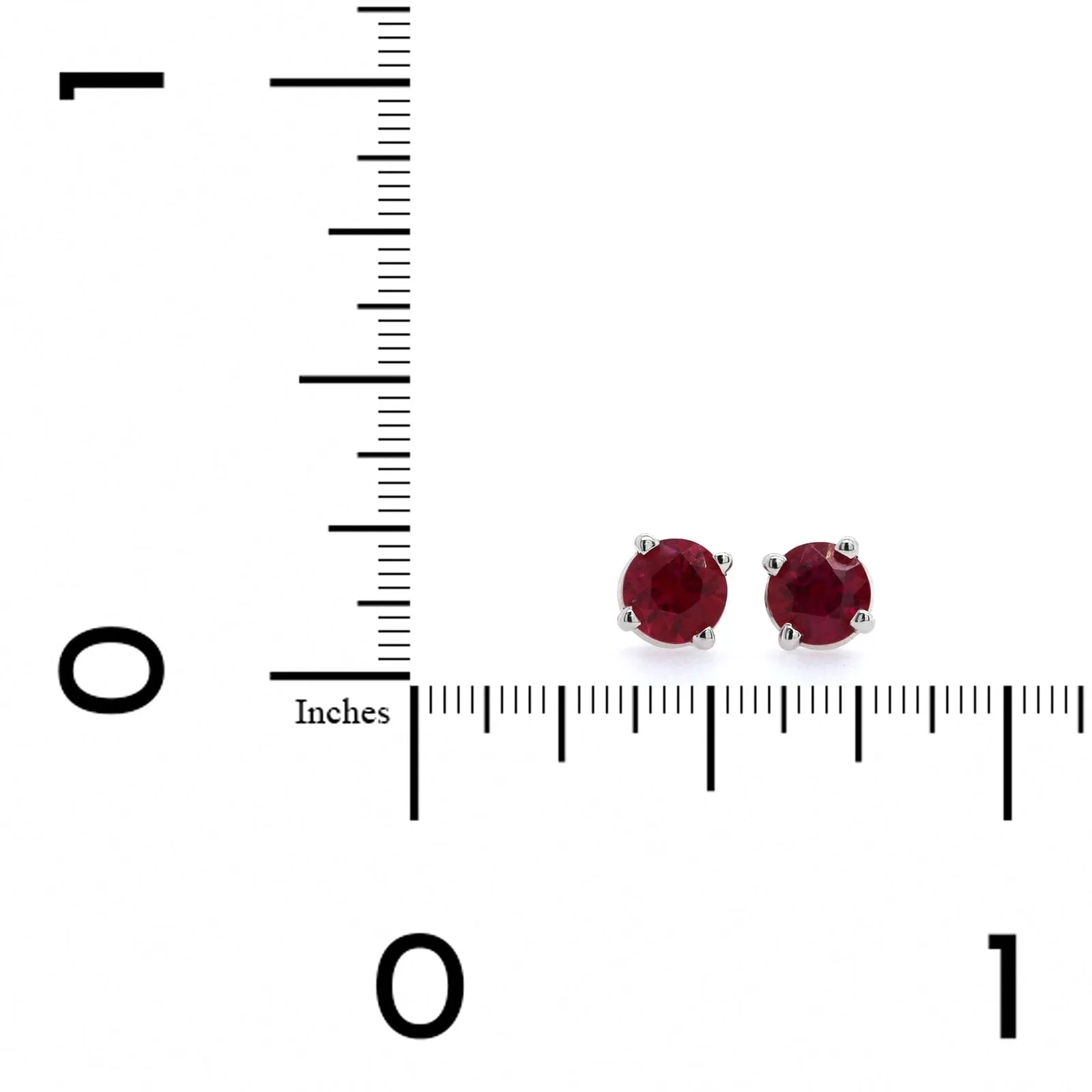 18K White Gold Ruby Stud Earrings