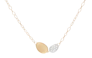 18K Yellow Gold Mini-Petal & Diamond Pendant Necklace