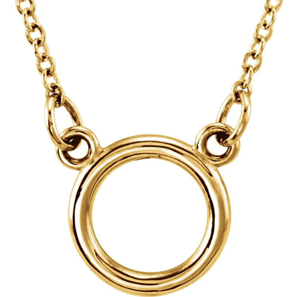 18k Yellow Gold Vermeil Tiny Posh Circle 16-18" Necklace