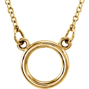 18k Yellow Gold Vermeil Tiny Posh Circle 16-18" Necklace