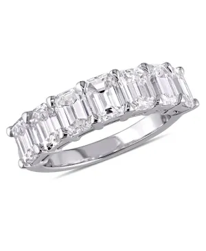 18kt White Gold Emerald Cut Diamond Half Eternity Band