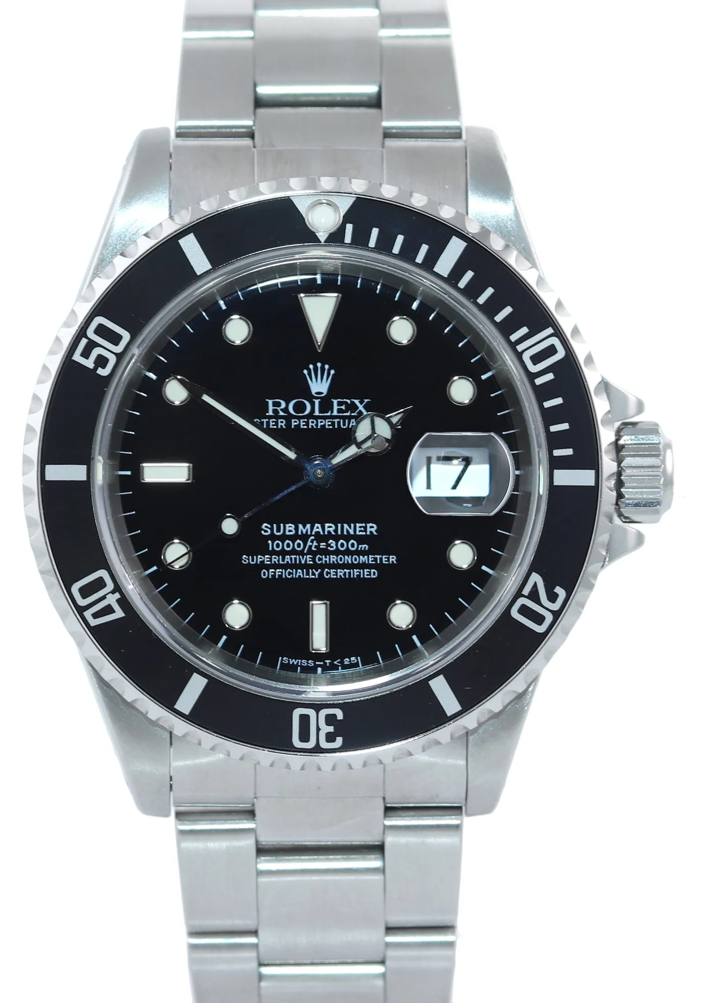 1998 MINT PAPERS MINT Rolex Submariner Date 16610 Steel Tritium Dial Watch Box