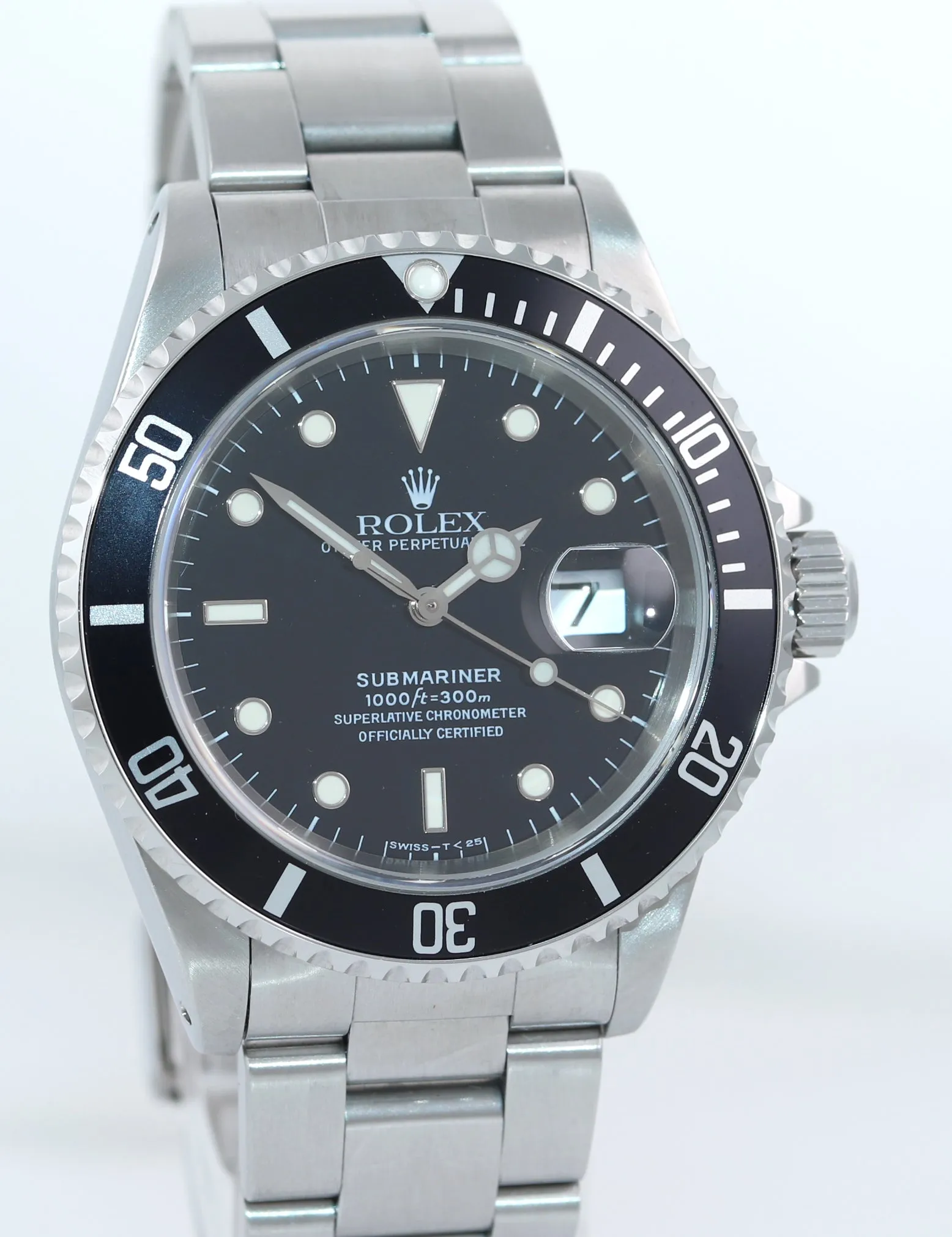 1998 MINT PAPERS MINT Rolex Submariner Date 16610 Steel Tritium Dial Watch Box