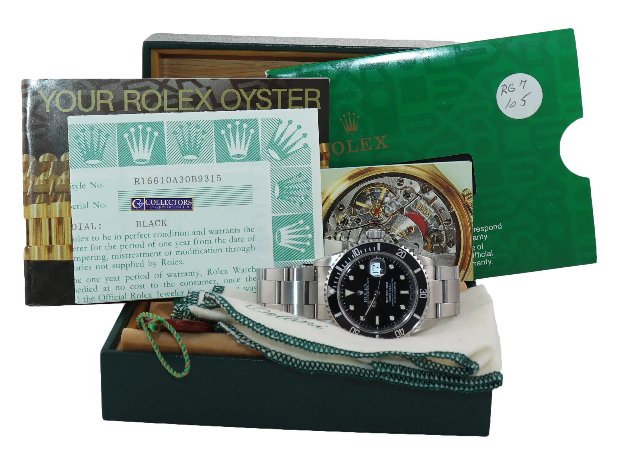 1998 MINT PAPERS MINT Rolex Submariner Date 16610 Steel Tritium Dial Watch Box