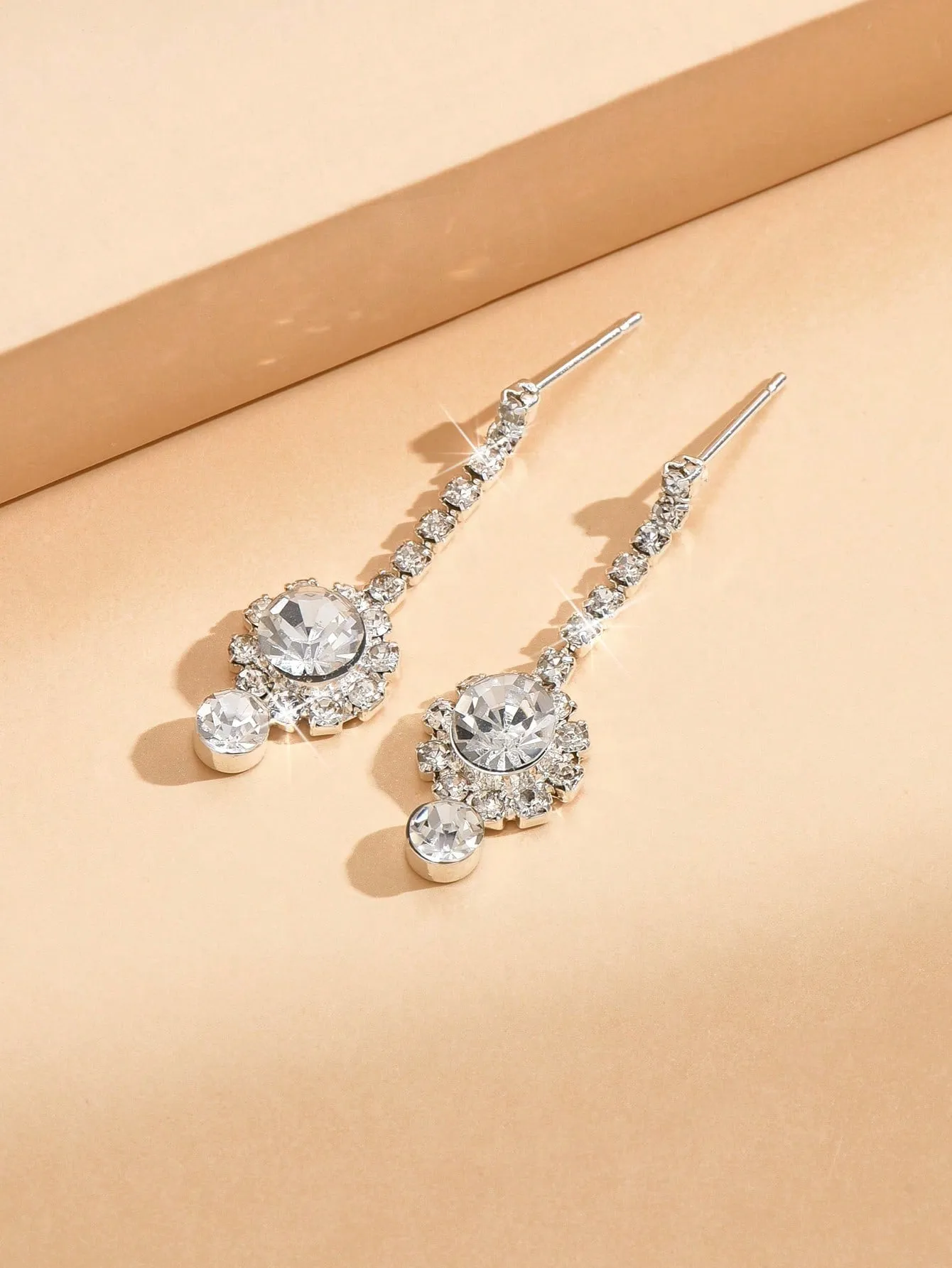1set Fashionable Floral Full Rhinestone Necklace Earrings Bracelet Jewelry Set, Elegant Luxurious For Wedding Evening Party Women