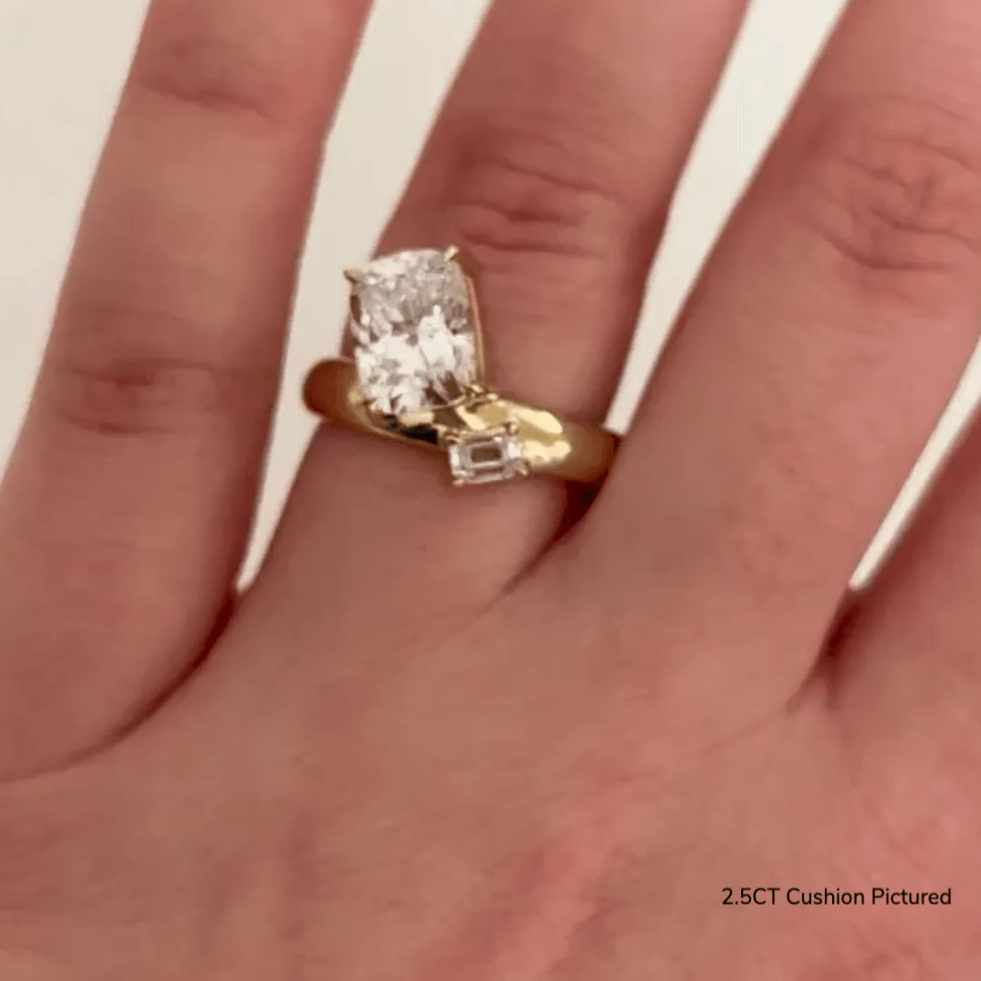 2-Stone Tilted Cushion-Cut Offset Ring