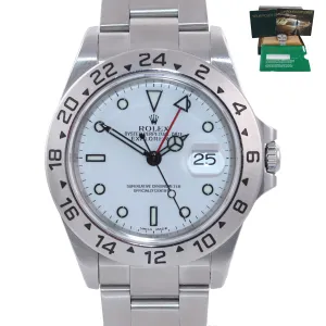 2001 UNPOLISHED Rolex Explorer 2 16570 Steel White Polar 40mm Watch Box