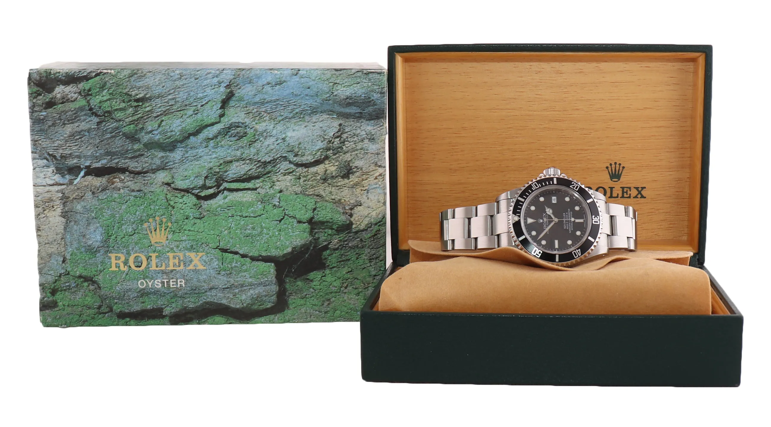 2002 Rolex Sea-Dweller Steel 16600 Black Dial Date 40mm No holes Watch Box