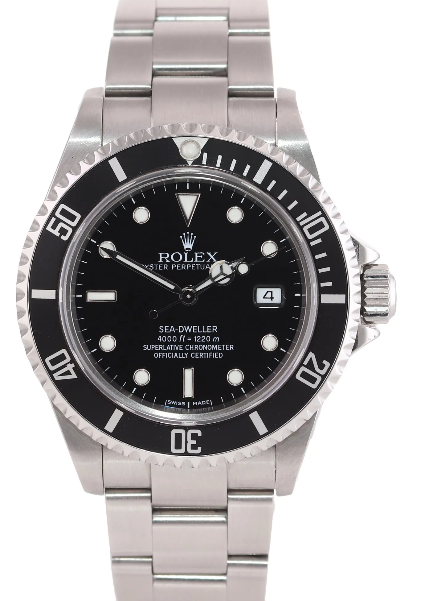 2002 Rolex Sea-Dweller Steel 16600 Black Dial Date 40mm No holes Watch Box