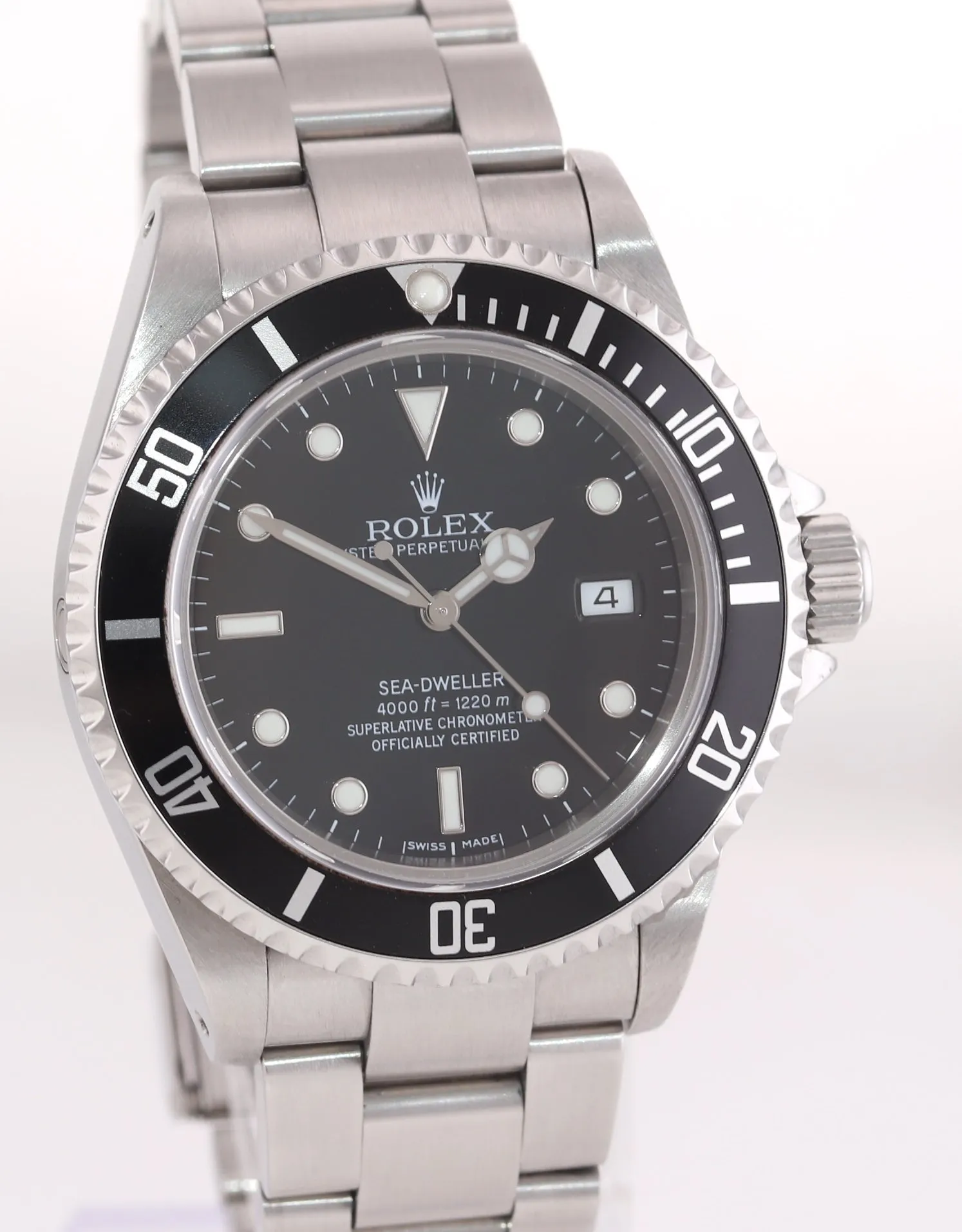 2002 Rolex Sea-Dweller Steel 16600 Black Dial Date 40mm No holes Watch Box