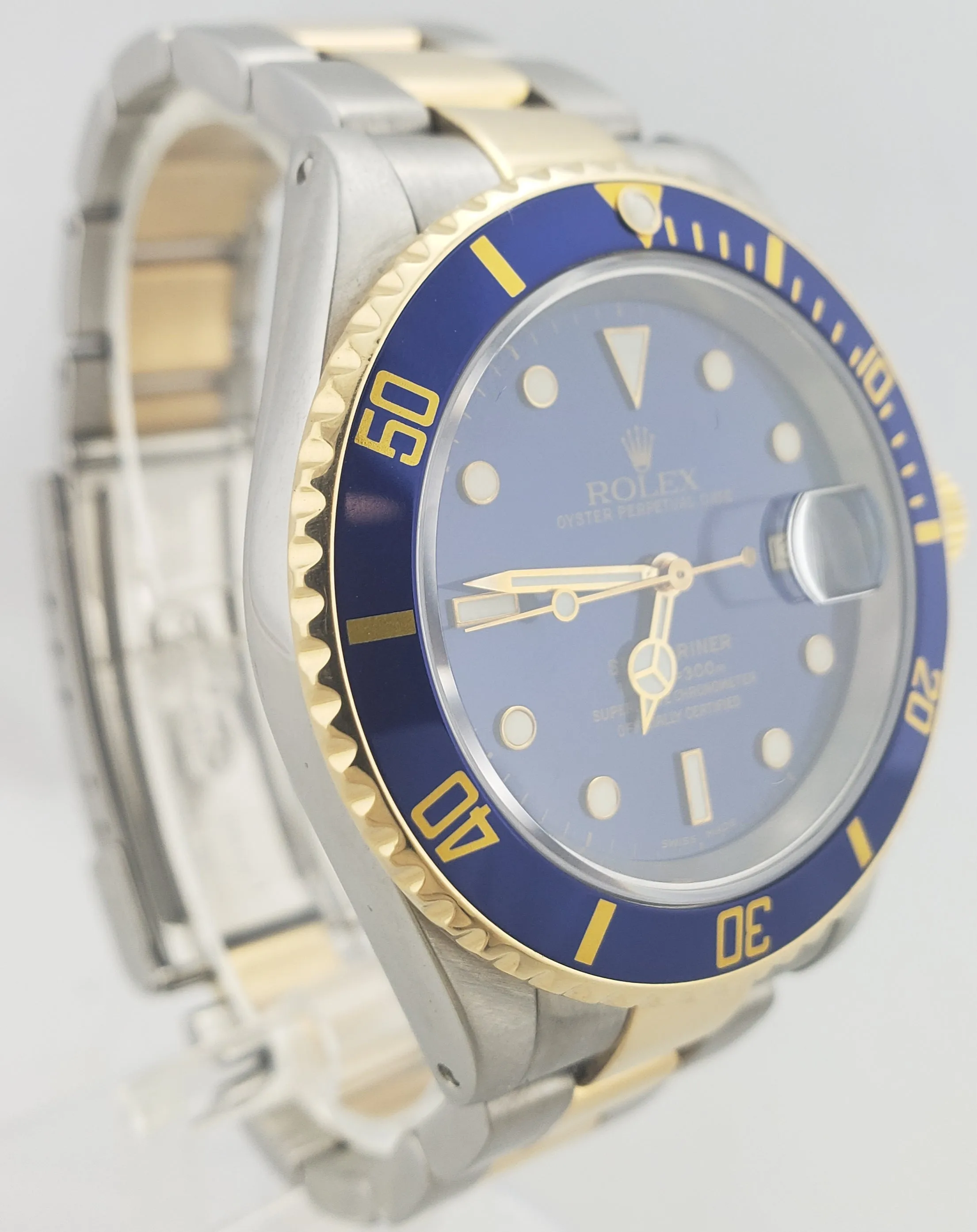 2003 Rolex Submariner 16613 Two-Tone Stainless Blue Date Dive 40mm Watch SEL