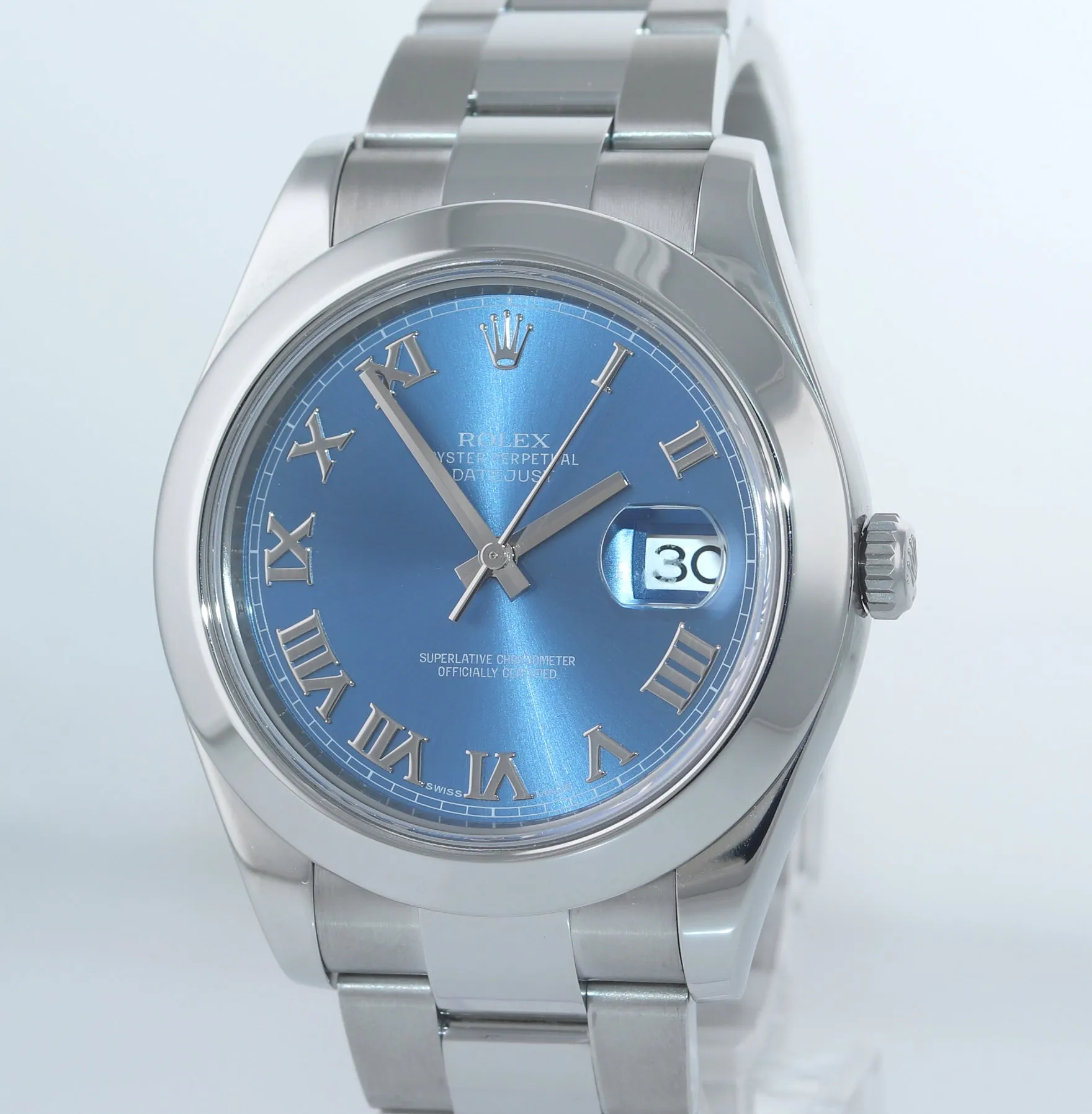 2015 MINT PAPERS Rolex DateJust II 116300 Blue Roman Dial Steel 41mm Watch Box