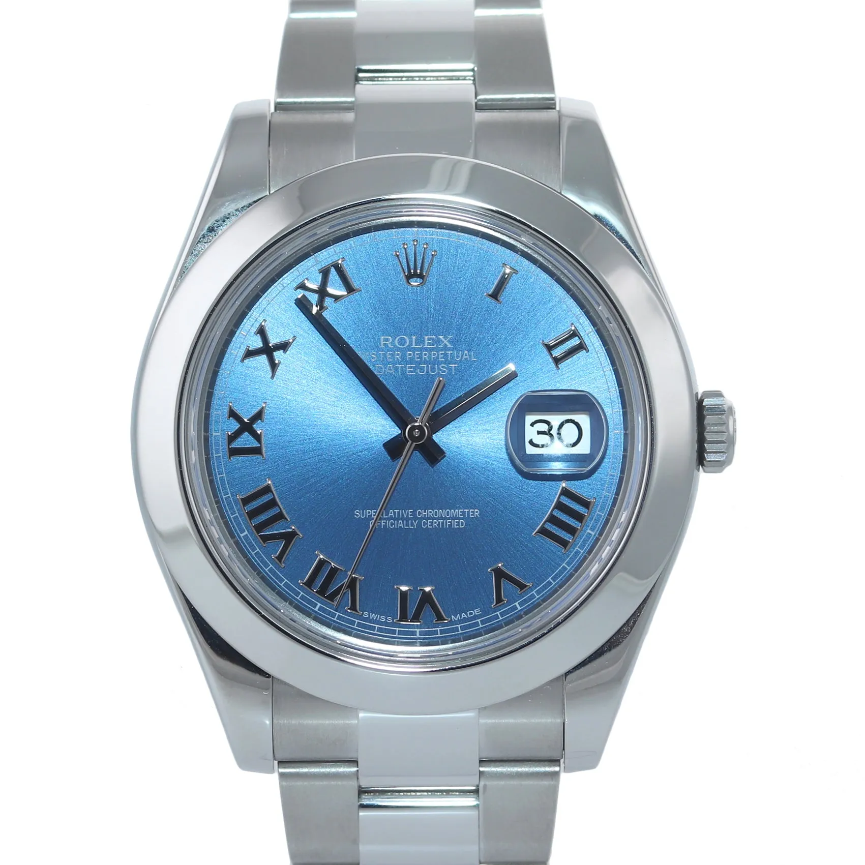 2015 MINT PAPERS Rolex DateJust II 116300 Blue Roman Dial Steel 41mm Watch Box
