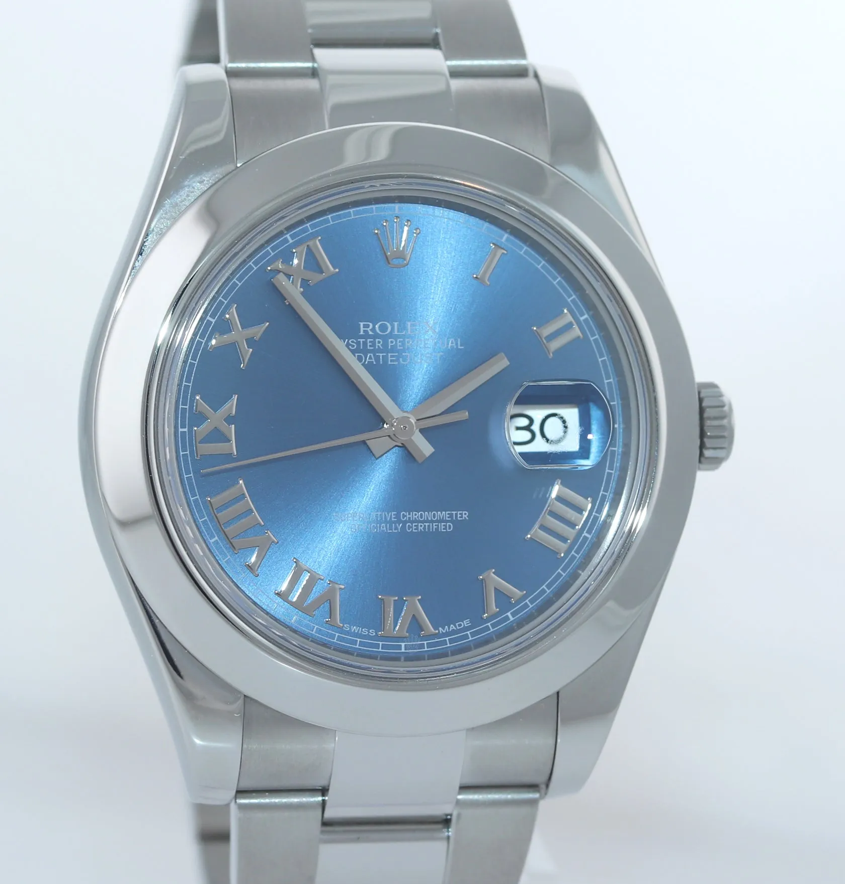 2015 MINT PAPERS Rolex DateJust II 116300 Blue Roman Dial Steel 41mm Watch Box