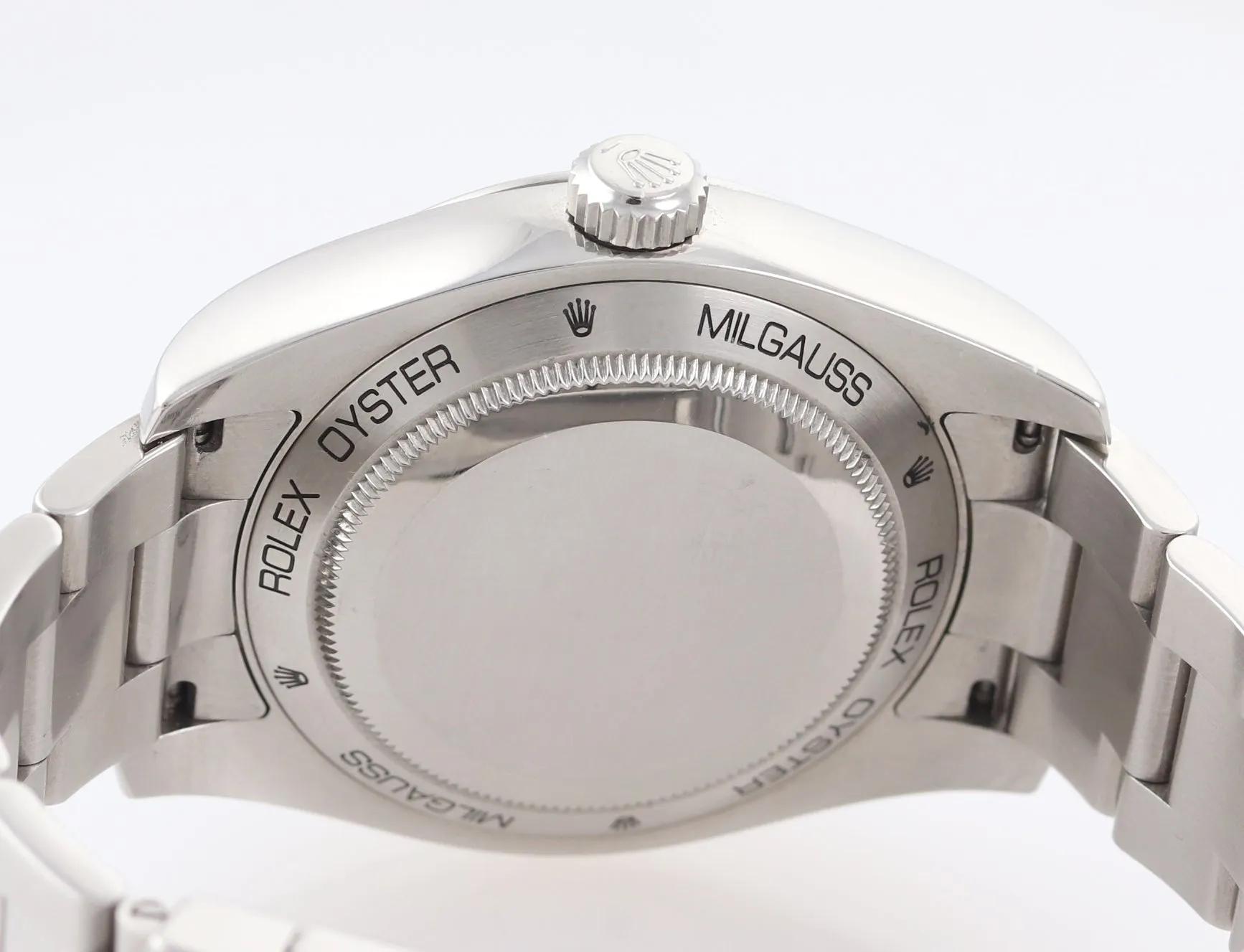 2015 PAPERS Rolex Milgauss Green Anniversary 116400gv Steel Black Watch Box