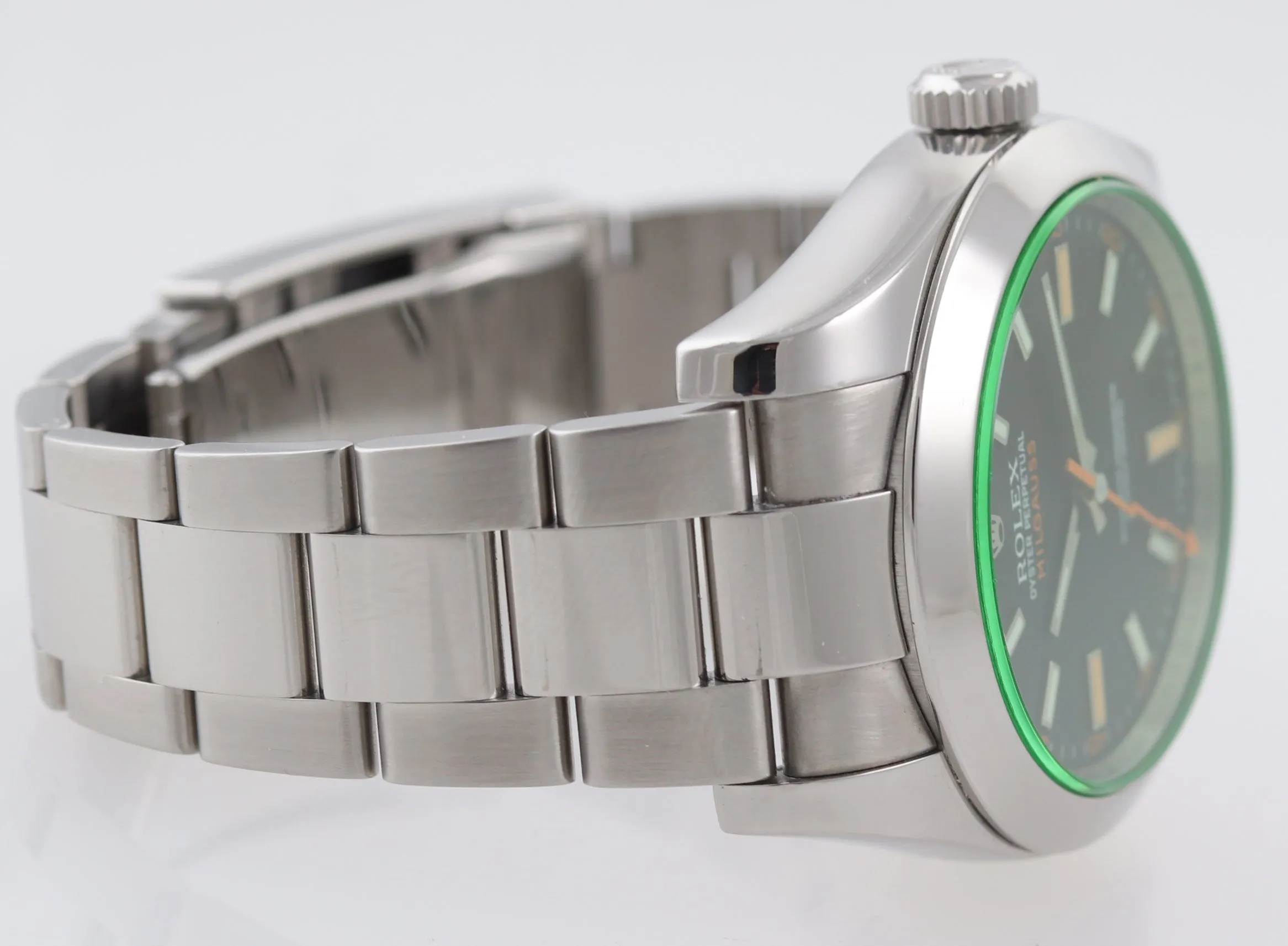 2015 PAPERS Rolex Milgauss Green Anniversary 116400gv Steel Black Watch Box