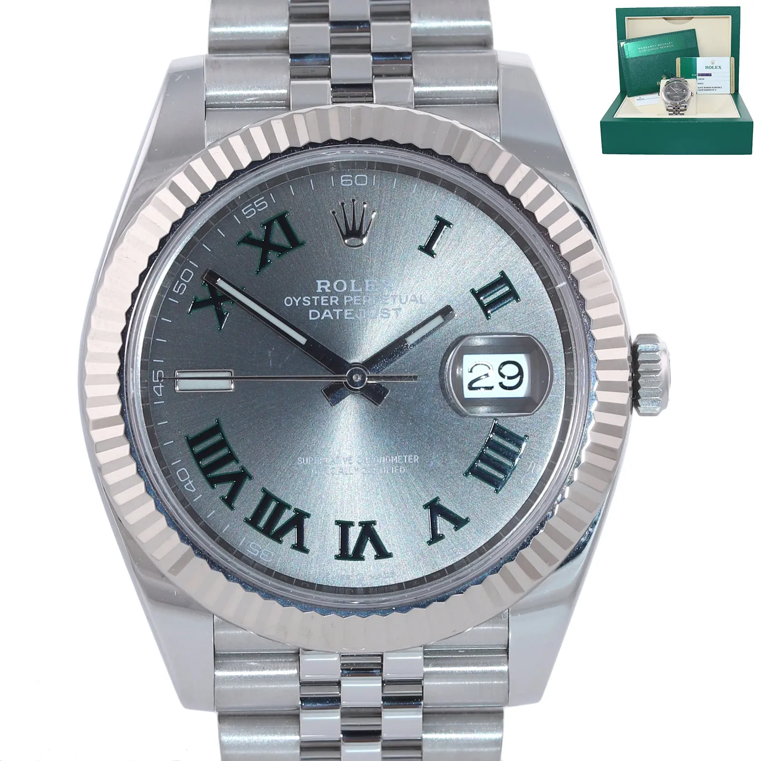 2018 MINT Rolex DateJust 41 Wimbledon Roman 126334 Watch