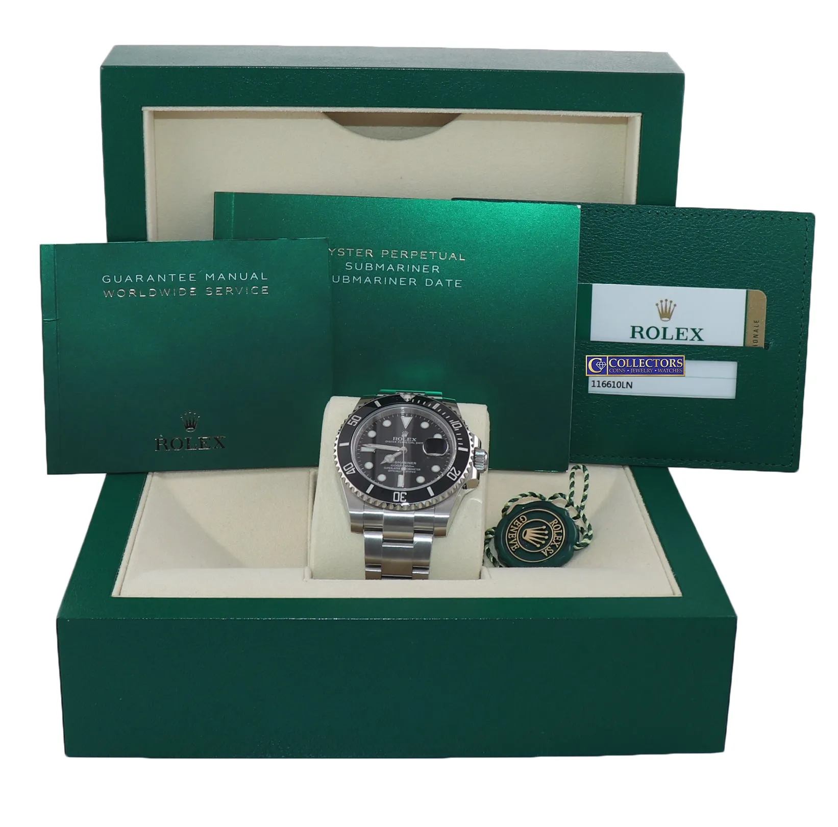2018 PAPERS Rolex Submariner Date 116610 Steel Black Dive Ceramic Watch Box
