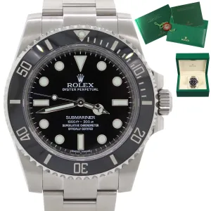 2019 MINT Rolex Submariner No-Date 114060 Steel Black Dial Ceramic Watch Box
