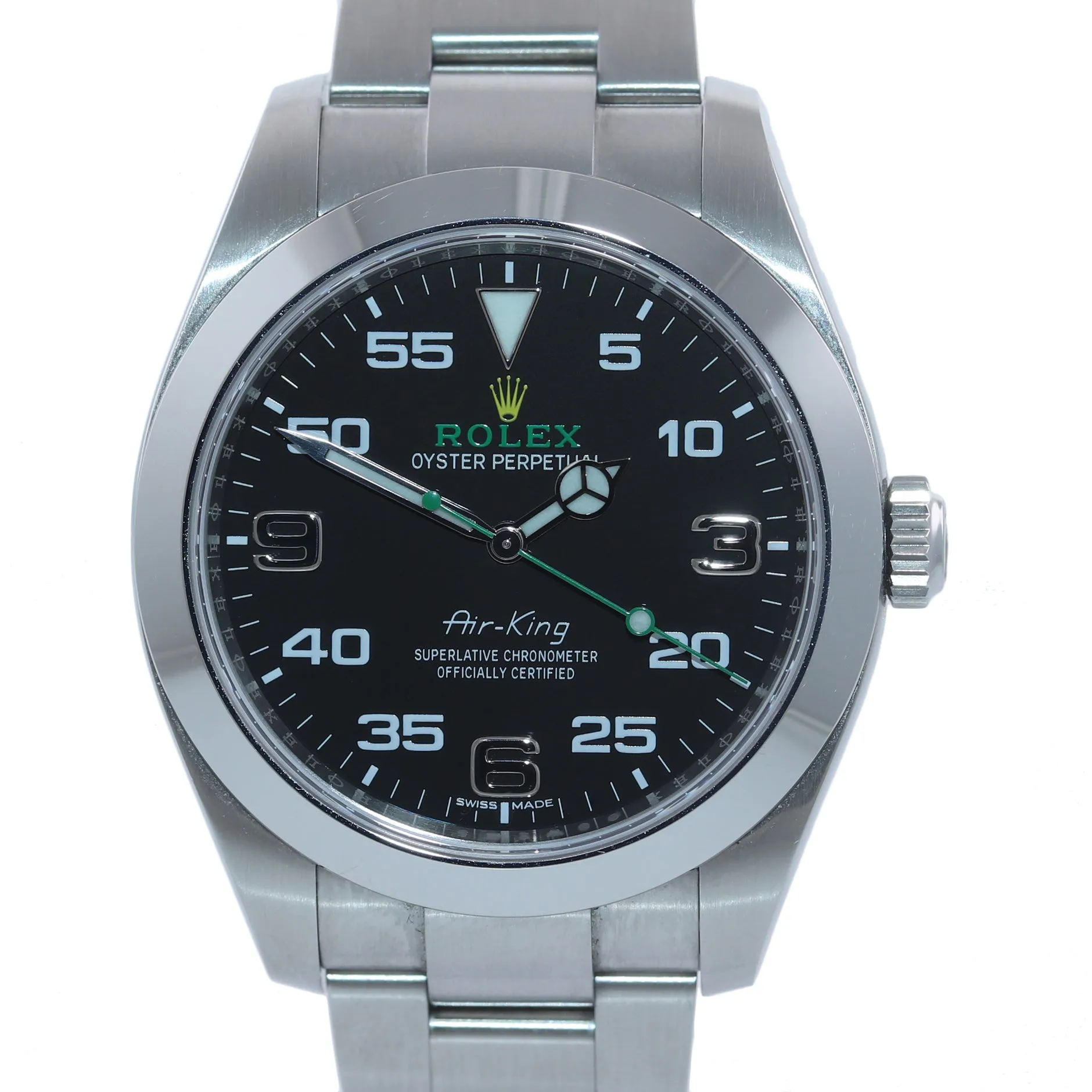 2019 NEW PAPERS Rolex Air King Black Arabic Dial 40mm Steel Oyster Watch Box