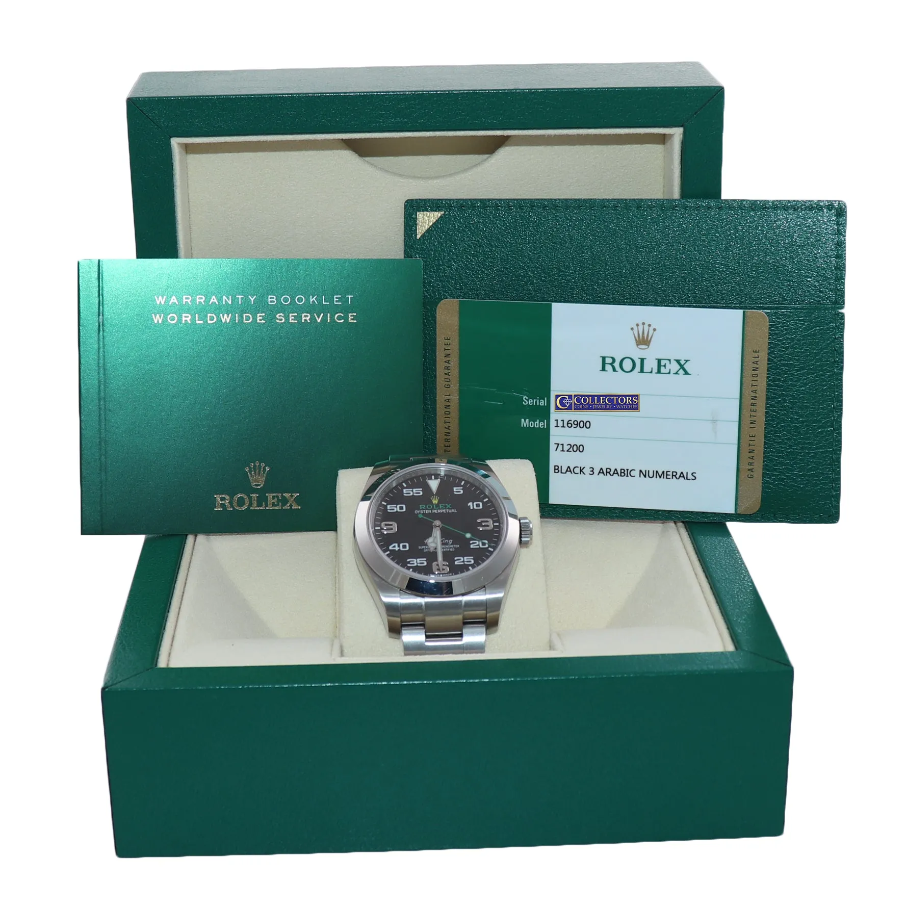 2019 NEW PAPERS Rolex Air King Black Arabic Dial 40mm Steel Oyster Watch Box
