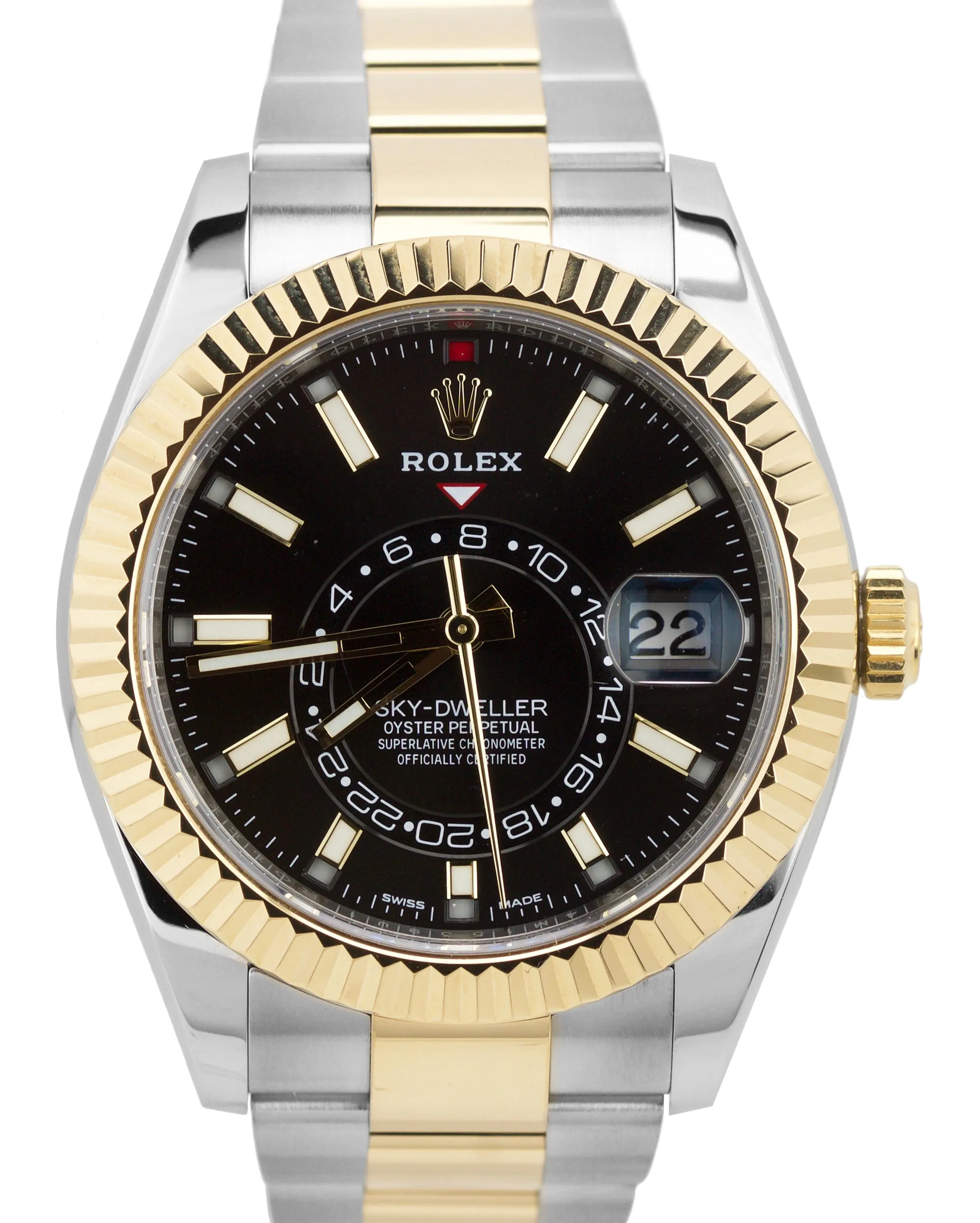 2019 Rolex Sky-Dweller 326933 Black 18K Two Tone Gold Stainless 42mm Watch Box