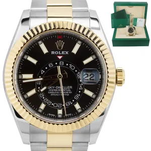 2019 Rolex Sky-Dweller 326933 Black 18K Two Tone Gold Stainless 42mm Watch Box