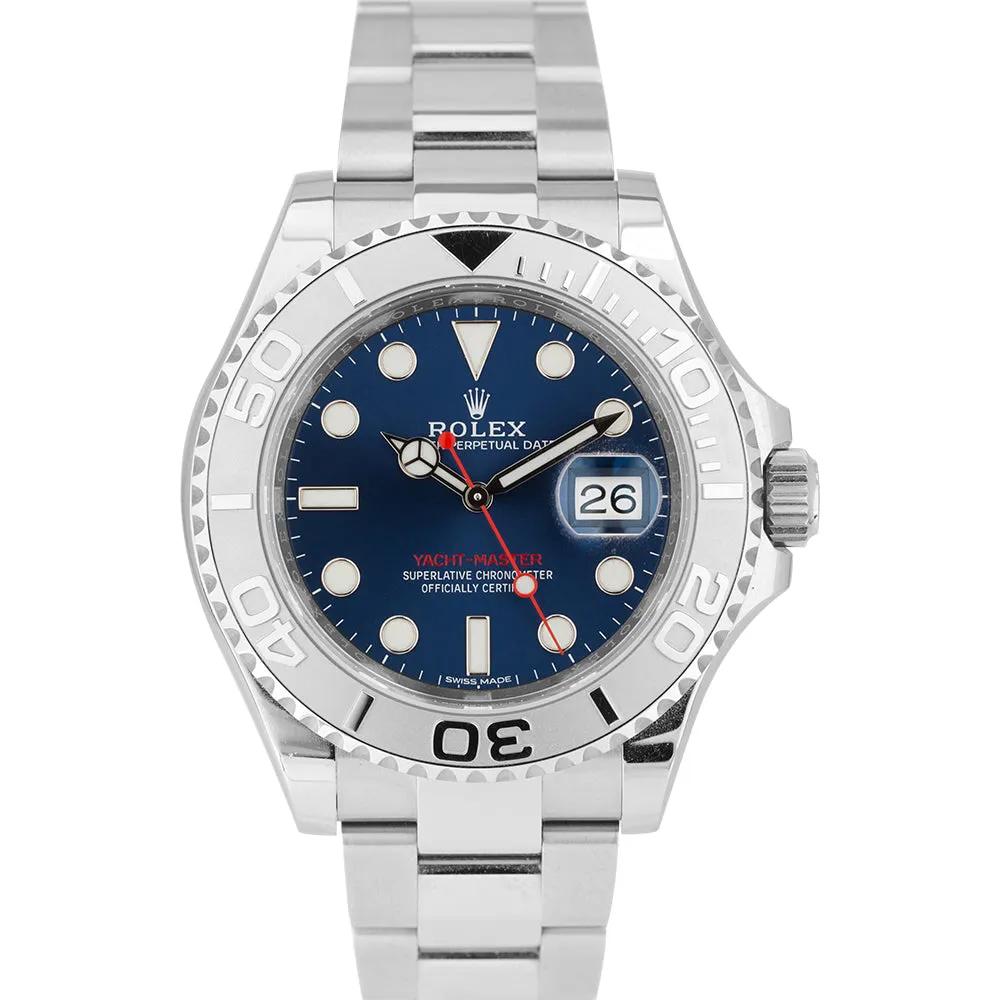 2019 Rolex Yacht-Master Stainless Steel Platinum Blue 40mm Watch 116622