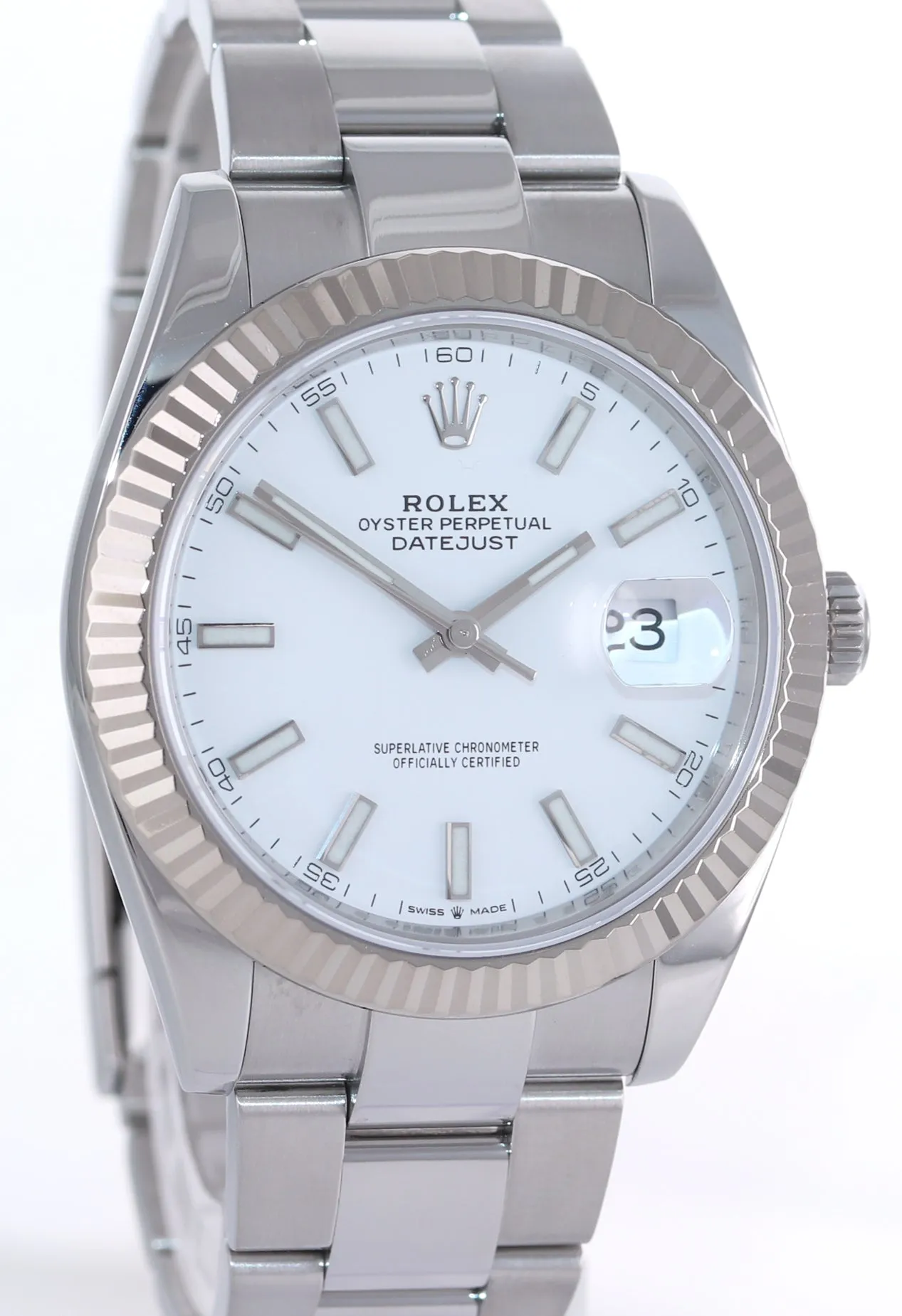 2020-2021 Rolex DateJust 41 126334 White Stick Steel Fluted Oyster Watch Box