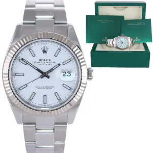 2020-2021 Rolex DateJust 41 126334 White Stick Steel Fluted Oyster Watch Box