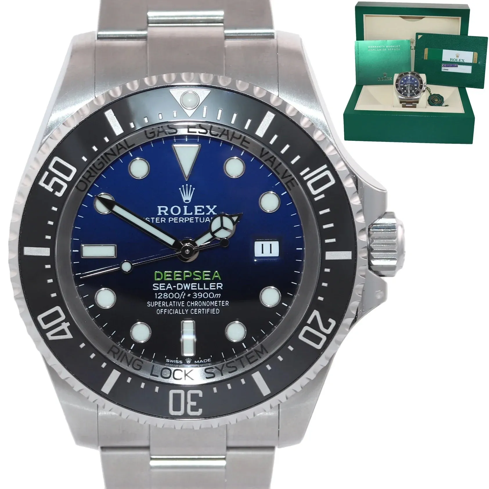 2020 PAPERS Rolex Sea-Dweller Deepsea James Cameron Blue 126660 44mm Watch