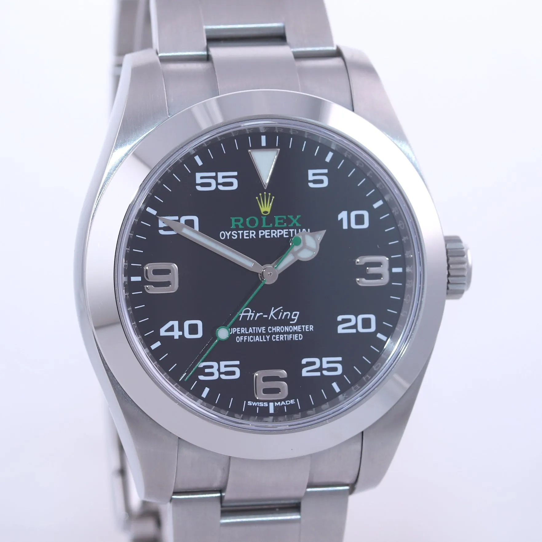 2022 PAPERS BRAND NEW Rolex Air-King 116900 Green Arabic 40mm Steel Watch Box