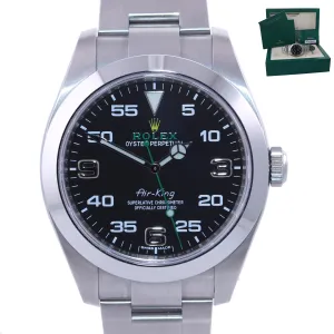 2022 PAPERS BRAND NEW Rolex Air-King 116900 Green Arabic 40mm Steel Watch Box