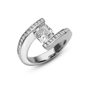 2.16 ct. Cushion Diamond set in pave HTF