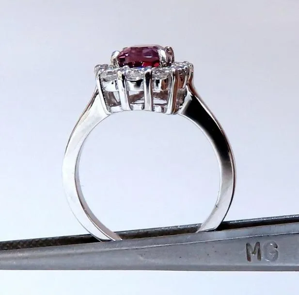 2.26ct GIA Certified Natural Purple Pink Sapphire Diamonds Ring 14kt Gold #12339