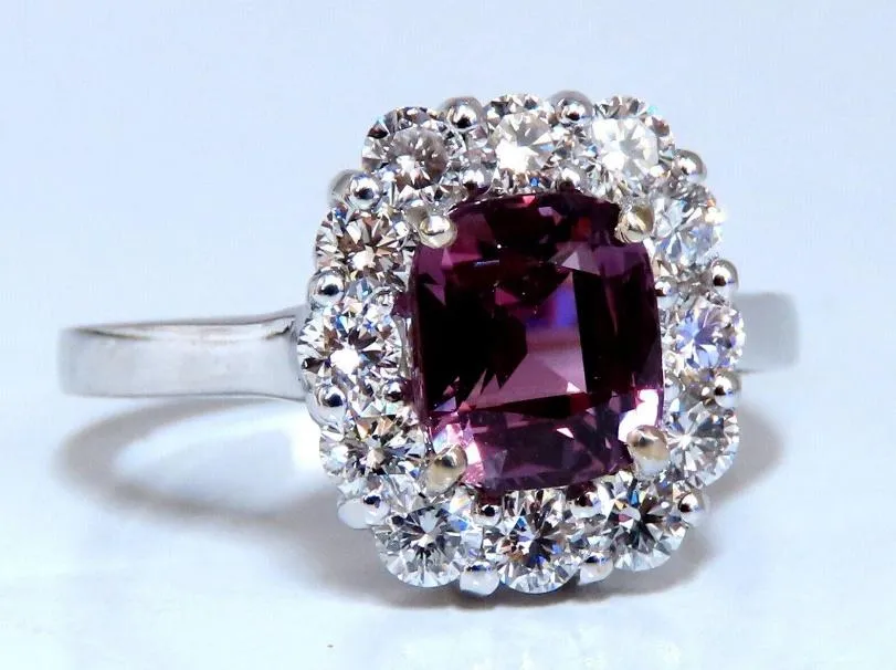 2.26ct GIA Certified Natural Purple Pink Sapphire Diamonds Ring 14kt Gold #12339