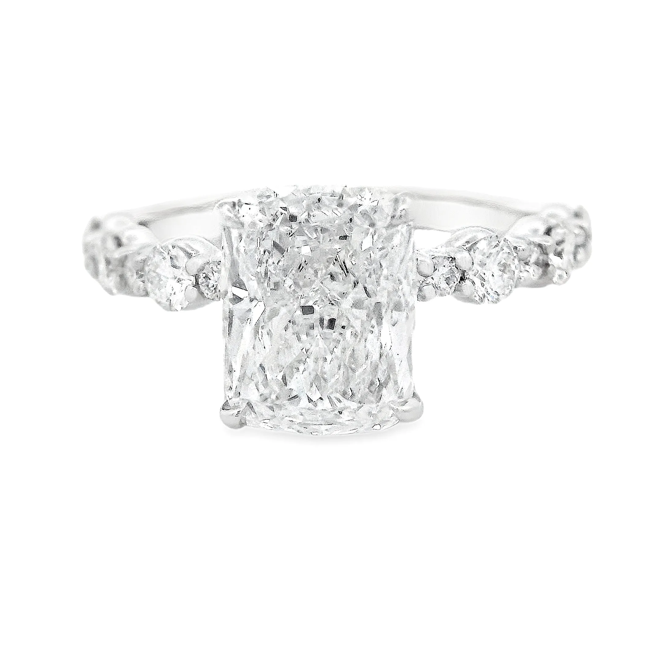 2.50ct 14k White Gold Cushion Cut Lab Grown Diamond Engagement Ring