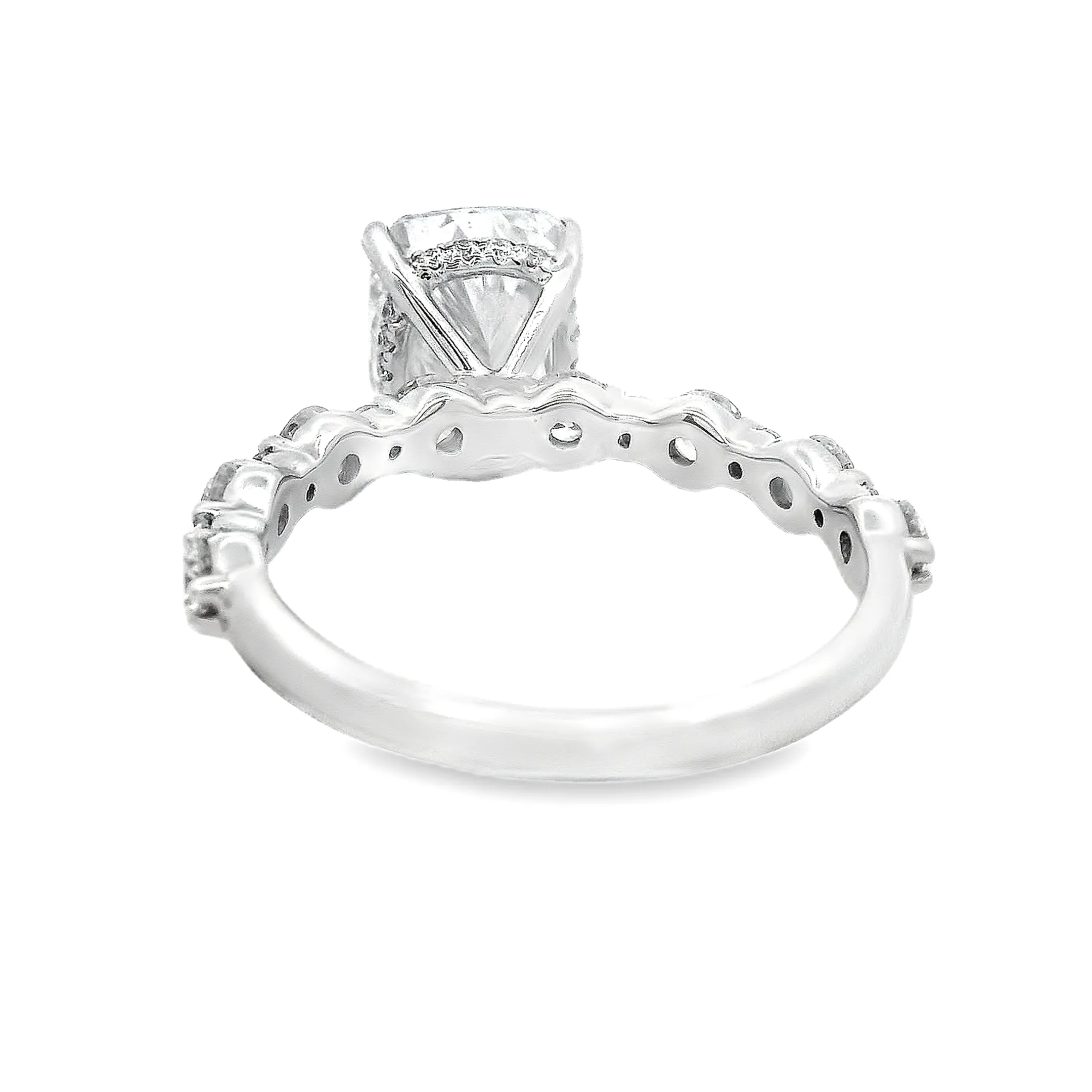 2.50ct 14k White Gold Cushion Cut Lab Grown Diamond Engagement Ring