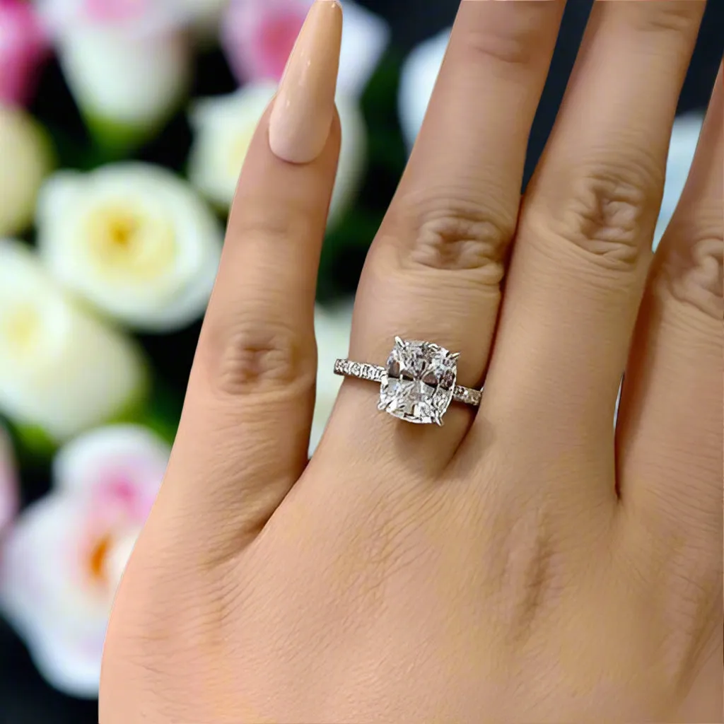3.0ct Cushion Cut Diamond Engagement Ring