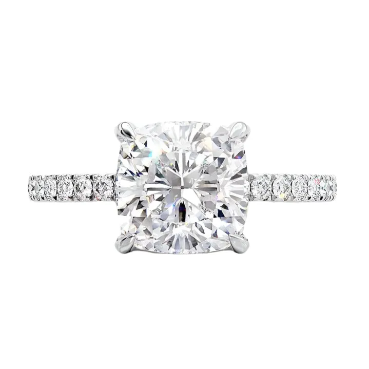 3.0ct Cushion Cut Diamond Engagement Ring